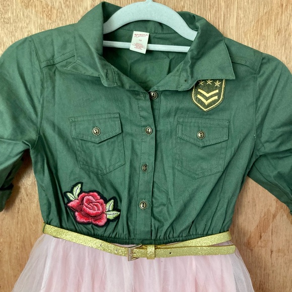 Arizona Jean Company Other - Adorable army-top with pink “tutu” skirt dress! Perfect for dress-up or anytime